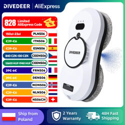 DIVEDEER-Robot de limpieza de ventanas, motor sin escobillas, pulverizador de succión grande, aspirador eléctrico anticaída con Control remoto