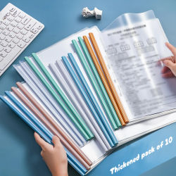 Carpeta transparente A4 de plástico grueso, bolsa de almacenamiento de papel de prueba impermeable, bolsa de clasificación de documentos de oficina, 5 unidades por juego