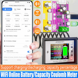 Probador de capacidad de batería inteligente CW24 0-420V DC Tuya WiFi pantalla Digital para medidor de Coulomb de corriente de voltaje Monitor de batería de litio
