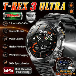 2025 nuevo GPS deportes al aire libre reloj inteligente hombres pantalla AMOLED linterna NFC ritmo cardíaco impermeable Bluetooth llamada 1000mAh SmartWatch