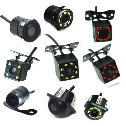Cámara Trasera para Carro con 4 LED Visión Nocturna - Monitor de Estacionamiento Inversa Impermeable CCD con Ángulo Ancho y Vídeo HD - Universal para Todos los Vehículos