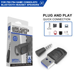 Adaptador de auriculares de Audio inalámbrico para juegos, para consola de juegos PS5, PS4, auriculares para PC, transmisor de Audio Bluetooth 5,0