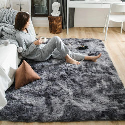 Alfombra gris para sala de estar, alfombra de felpa, suelo de dormitorio, alfombras mullidas, alfombras antideslizantes para decoración del hogar, alfombras de terciopelo suave, manta para habitación