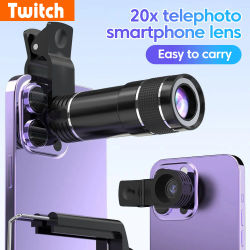 Telescopio teleobjetivo 20X para teléfono inteligente, lente con zoom universal HD para cámara de teléfono móvil, lente de enfoque para iPhone, Samsung, fotografía, conciertos