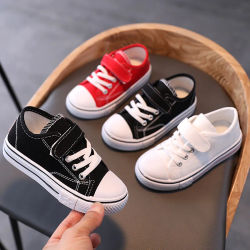 Nuevos zapatos de lona para niños, zapatos para niñas, otoño primavera 2026, nuevos zapatos blancos pequeños, zapatos de tablero para niños, zapatos de tela para bebés, marea coreana