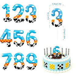 7 Velas de Cumpleaños con Temática de Juego de Juguetes para Niños, Decoraciones para Pastel, Artículos para Fiestas de Baby Shower