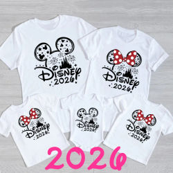 Camisetas a juego de Mickey y Minnie Mouse para la familia, de algodón, para papá, mamá, hermano, hermana, niños, bebés, ropa a juego, viaje a Disney 2026
