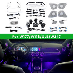 Luz Ambiental LED de ventilación de 64 colores para Mercedes Benz, lámpara de placa de cubierta luminosa de altavoz, Clase C 4D, W177, W247, W118 A/B/CLA/GLA/GLB
