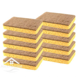 Paquete de 10 esponjas de cocina ecológicas para una vida sostenible, esponja Natural sin olor, almohadillas de fregado biodegradables a base de plantas