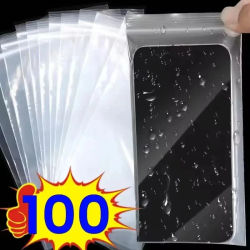 Bolsas impermeables para teléfono, bolsa protectora desechable autosellante transparente para teléfonos móviles universales, organizador de artículos diversos, 100 Uds.