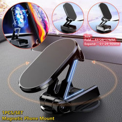 1 soporte magnético para teléfono 360. ° Soporte para teléfono inteligente con rotación para coche