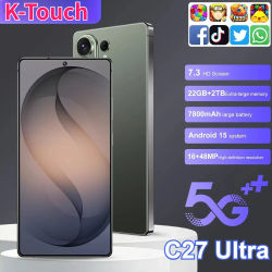 Nuevo Teléfono Inteligente K-Touch C27 Ultra Android 5G 7.3 HD, Teléfonos Móviles 22GB+2TB, Teléfono Celular 7800mAh Octa Core Desbloqueado, Doble SIM, 16+48MP