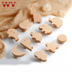 WV-tiradores de MADERA PARA PUERTAS de muebles, pomos de animales bonitos para armarios y cajones, cocina, armario gabinete arma