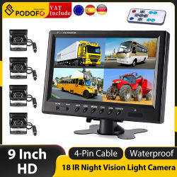 Camecho 9 "4 pantalla camión vehículo cámara de respaldo y Monitor sistema de asistencia de estacionamiento Monitor de visión trasera impermeable para coche