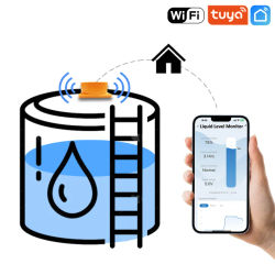 WiFi en casa inteligente remoto, aplicación Tuya Smartlife, medidor de uso de agua, Villa, apartamentos, Monitor de tanque remoto, Sensor ultrasónico de nivel de agua