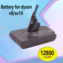 Batería de Repuesto de 12800 mAh y 21.6 V para Dyson V8 2025, Batería para Aspiradora Portátil Dyson V8