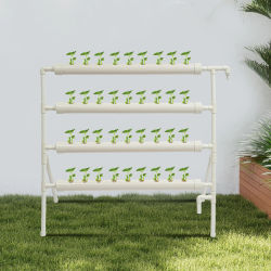 Bymaocar-Kit de cultivo de sitio hidropónico, 36 agujeros, 4 tubos, sistemas de cultivo de plantas sin tierra, flujo de cultivo de aguas profundas, jardín con bomba