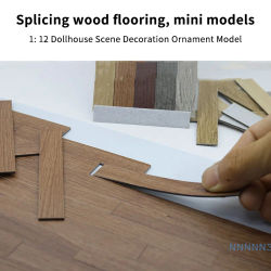 Mini tableros de piso para casas de muñecas, juego de 10 baldosas de madera para muebles de casa de muñecas a escala 1:12 y decoración de pared