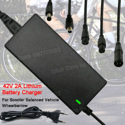 Cargador de batería de litio 42V 2A 42V 2A adaptador de corriente CC de 5 enchufes AC100-240V adaptador de batería de enchufe de EE. UU./UE para Scooter vehículo equilibrado