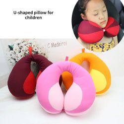 Almohada de protección del cuello del coche para niños, almohada de felpa en forma de U para siesta, asiento de seguridad para coche de bebé, almohada de soporte para la cabeza, almohada de viaje para