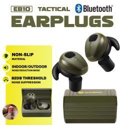 YHKEMA EB10 - Auriculares Tácticos con Bluetooth 5.3, Reducción de Ruido, Amplificación de Sonido, Protección Auditiva para Tiro, Caza y Deportes