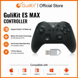 Control de Juego GuliKit ES MAX, Inalámbrico Bluetooth y con Cable, para Windows, Steam, Switch 1/2, Android, con Joysticks TMR