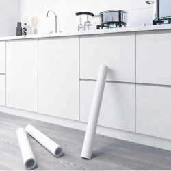 Papel Tapiz Vinílico Blanco Mate de 55 cm de Ancho, Adhesivo, Impermeable, para Paredes, Muebles, Sala de Estar, Papel Decorativo para el Hogar