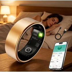 Anillo Inteligente con Monitor de Salud para Mujeres y Hombres, Rastreador de Actividad Física con Oxígeno en Sangre, Sueño y Conteo de Pasos