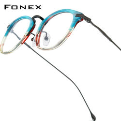 Montura de gafas FONEX de acetato de titanio para hombre, diseño de marca, gafas cuadradas Retro, gafas para mujer, gafas japonesas Vintage 85845