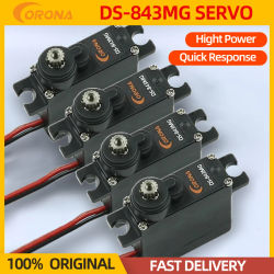 4 Uds Corona DS843MG Servo Digital engranaje de Metal de alto Torque 4,8 kg/0,10 segundos/8,5g para Control RC coche avión helicóptero Robot