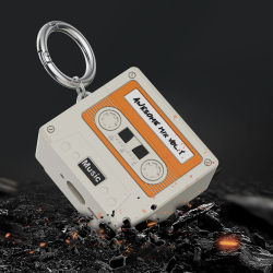 Funda de cinta de casete compatible con funda AirPods Pro de segunda generación, compatible con funda AirPods Pro 2, cordón incluido,