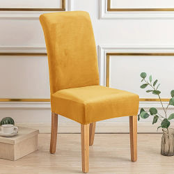 Funda de terciopelo súper suave y gruesa para silla, funda elástica para silla de comedor, protector de muebles, decoración para oficina y restaurante, 1 ud.