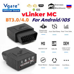 Vgate vLinker MC + Bluetooth 4,0 OBD2 escáner ELM327 V2.2 BimmerCode inalámbrico 4,0 iOS Android BT3.0 herramienta de diagnóstico de coche