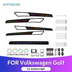 Luz ambiental LED sinfónica para Volkswagen Golf 7, actualización de iluminación Interior ambiental de 64 colores con Control por aplicación Bluetooth