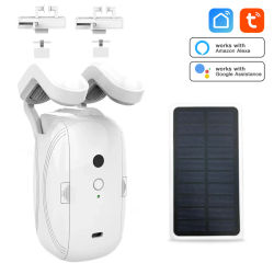 Tuya-abridor de cortina automático inalámbrico inteligente, varilla romana, pista U I, Panel Solar, Robot de cortina, Yande, Alice, Alexa, Google Home Voice