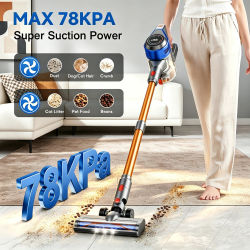 Aspiradora Inalámbrica Honki 78KPA con LED, Alta Potencia, Fuerte Succión, Aspiradora de Mano Húmeda y Seca para Pelo de Mascotas y Alfombras