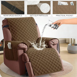 Funda acolchada reclinable impermeable, fundas antideslizantes para sillas para mascotas, perros, Protector de muebles para niños con correas elásticas y bolsillos