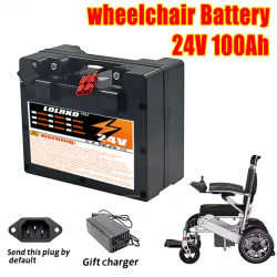 Batería especial para silla de ruedas eléctrica 24V 20Ah-100Ah, paquete de baterías de iones de litio 18650 con cargador de 29.4V 2A