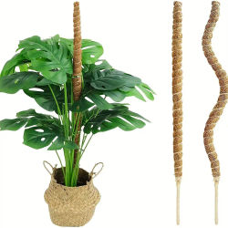 Bastón de palma trepadora para plantas flexibles, varilla de coco para jardinería, poste trepador elástico para plantas de interior, postes de tótem de fibra trepadora, 60/110cm