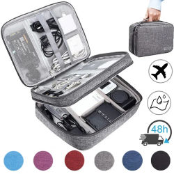 Organizador electrónico Digital multifuncional de gran capacidad, resistente al agua, cargador de línea de datos USB, enchufe, bolsa de almacenamiento de viaje para auriculares
