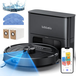 Robot Aspirador y Fregador Lubluelu 3 en 1 con Autovaciado - Succión de 6000Pa, Navegación LiDAR, Bolsa de Polvo Grande, Carga Automática, Manos Libres, 150min de Autonomía