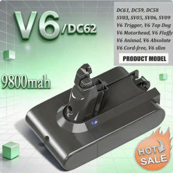 Batería de aspiradora de 21,6 V y 6,8 Ah para Dyson V6, batería DC62 DC59 DC58 SV03 SV04 SV09 Animal Motorhead V6 Absolute V6 Fluffy