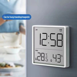 Nuevo Termómetro Higrómetro Multifunción, Monitor Electrónico Automático de Temperatura y Humedad, Reloj, Herramientas de Termometría para el Hogar