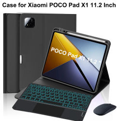 Funda para Xiaomi POCO Pad X1 de 11.2 pulgadas, funda con teclado Bluetooth para POCO Pad X1 de 11.2