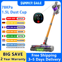 Aspiradora inalámbrica Honki 78KPA con pantalla LED, depósito de polvo de 1.5L, batería de 6*2200mAh, succión súper fuerte, aspiradora ligera para alfombras, tapetes, sofás y pelo de mascotas