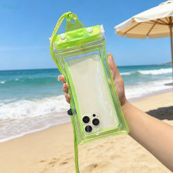 ☽ Estuche Impermeable para Teléfono, Bolsa Seca Flotante con Doble Cierre y Cordón para Natación y Playa