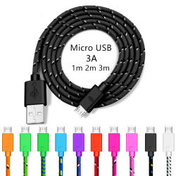 Cable de carga rápida Micro USB de 1M/2M/3M para Xiaomi, Cable de sincronización de datos de teléfono móvil Android para Samsung, Cable cargador Micro USB V8