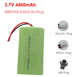 Batería de litio 18650, batería recargable de 3,7 V y 4400mAh para Altavoz Bluetooth, luz LED, coche de juguete + tablero de protección