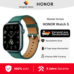 Versión Global HONOR Watch 5 Smartwatch Seguimiento GPS Preciso Escaneo Rápido de Salud Pantalla Grande de 1.85 pulgadas GPS Soportado IP68