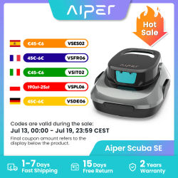 Robot Limpiador de Piscinas Inalámbrico Aiper Scuba SE Reacondicionado, Aspiradora Inteligente para Piscinas con Autoparqueo
